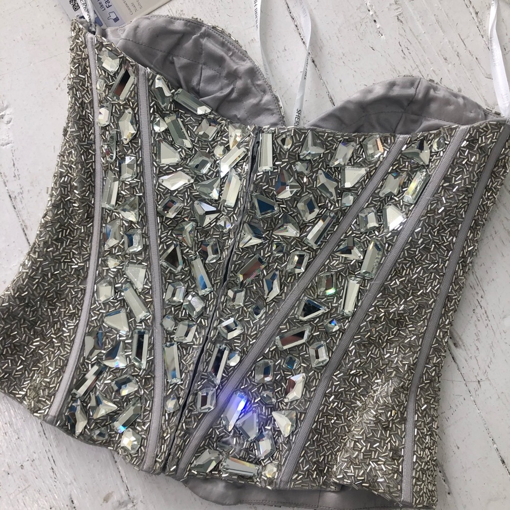Sherri Hill Top Bustier Silver rhinestones - Picture 3 of 4